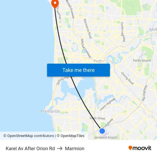 Karel Av After Orion Rd to Marmion map