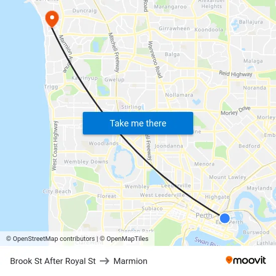 Brook St After Royal St to Marmion map