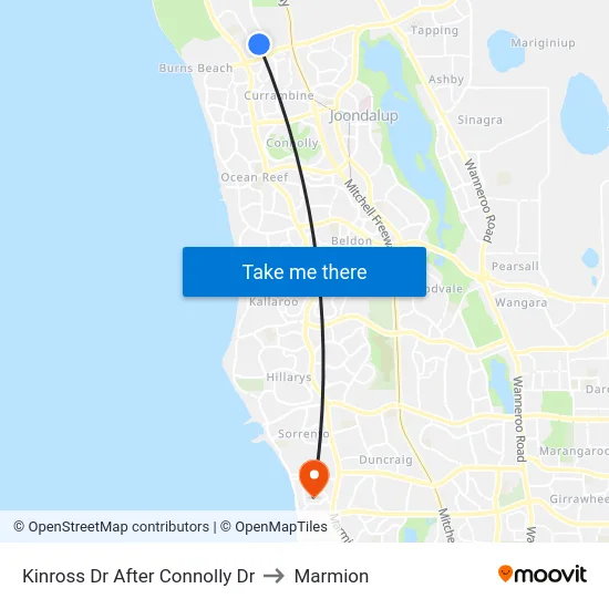 Kinross Dr After Connolly Dr to Marmion map