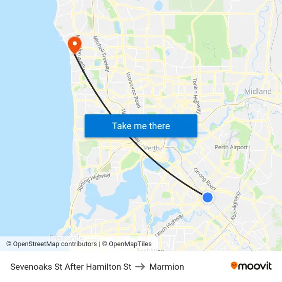 Sevenoaks St After Hamilton St to Marmion map