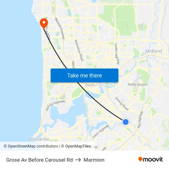 Grose Av Before Carousel Rd to Marmion map