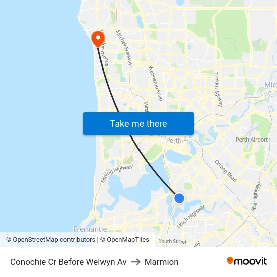 Conochie Cr Before Welwyn Av to Marmion map