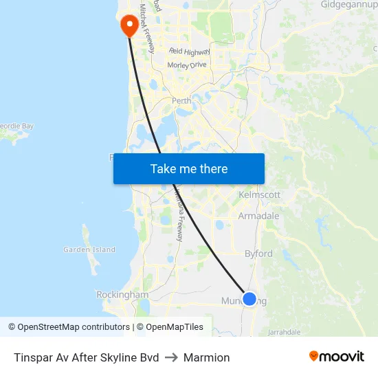 Tinspar Av After Skyline Bvd to Marmion map