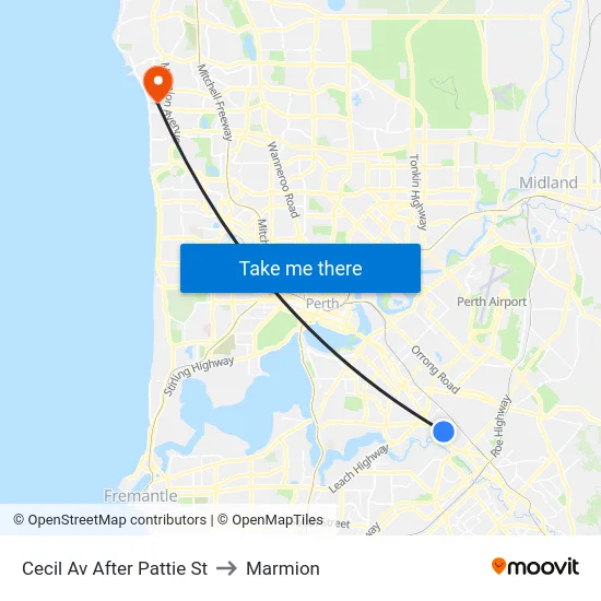 Cecil Av After Pattie St to Marmion map