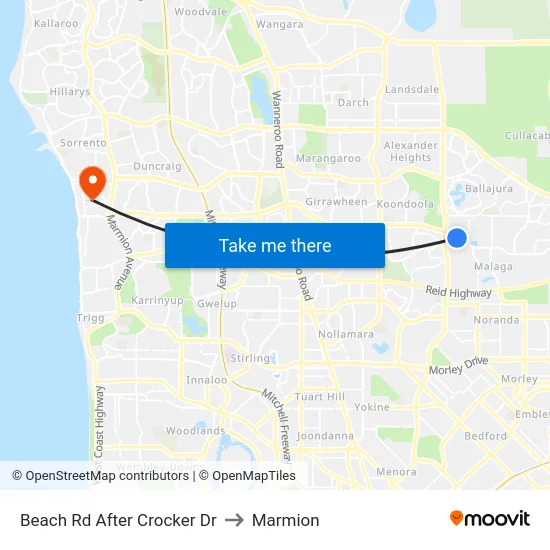 Beach Rd After Crocker Dr to Marmion map