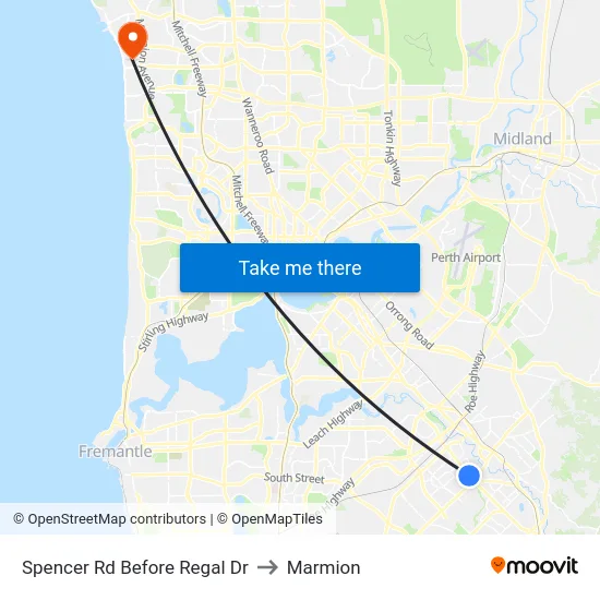 Spencer Rd Before Regal Dr to Marmion map