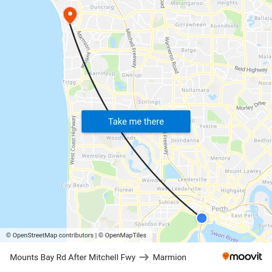Mounts Bay Rd After Mitchell Fwy to Marmion map