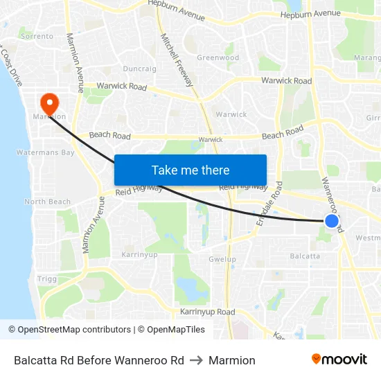 Balcatta Rd Before Wanneroo Rd to Marmion map