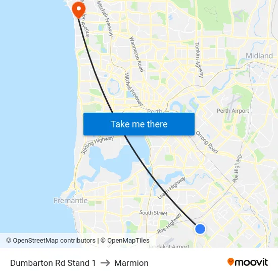 Dumbarton Rd Stand 1 to Marmion map