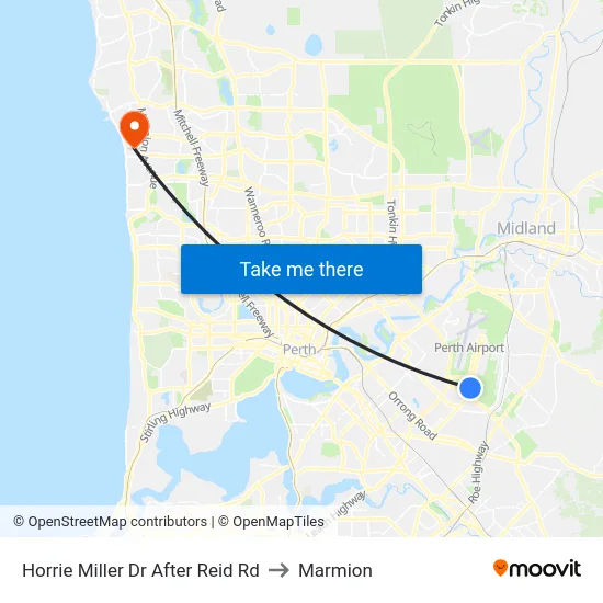 Horrie Miller Dr After Reid Rd to Marmion map