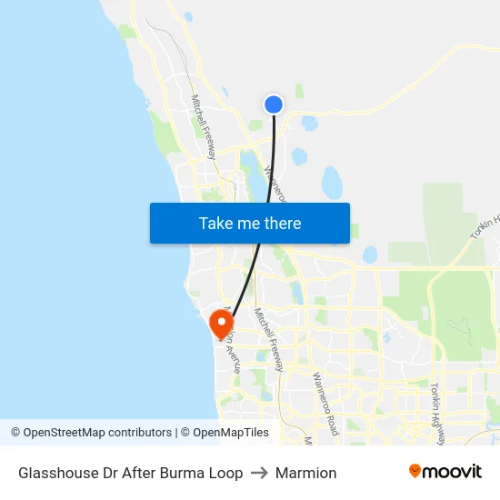 Glasshouse Dr After Burma Loop to Marmion map