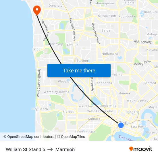 William St Stand 6 to Marmion map