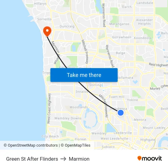 Green St After Flinders to Marmion map