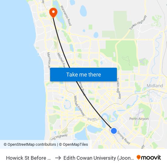 Howick St Before Rayment St to Edith Cowan University (Joondalup Campus) map