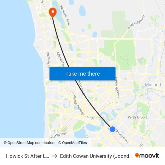 Howick St After Lathlain Pl to Edith Cowan University (Joondalup Campus) map