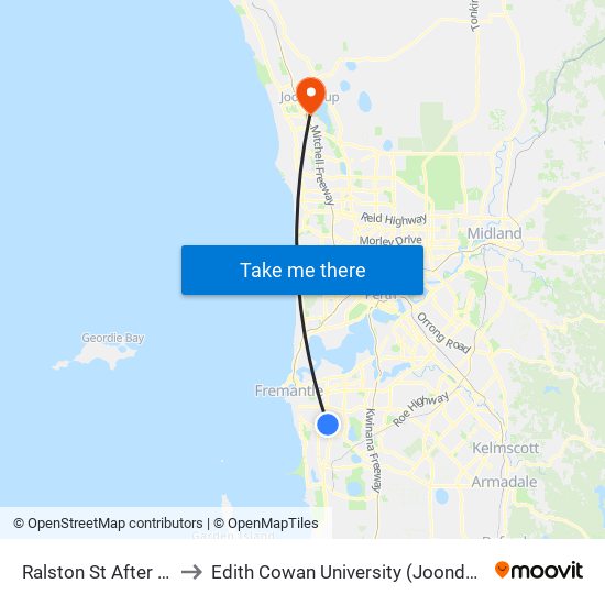 Ralston St After Cutts St to Edith Cowan University (Joondalup Campus) map