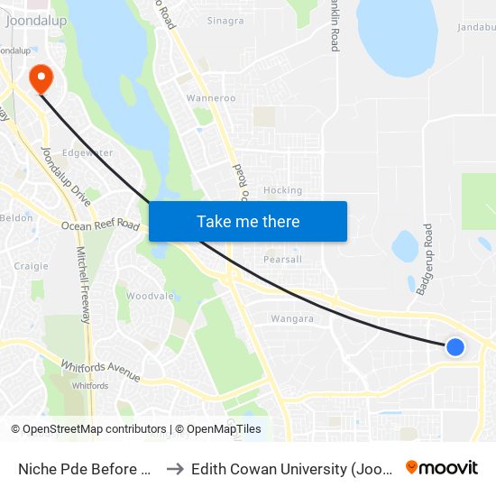 Niche Pde Before Wisdom Tce to Edith Cowan University (Joondalup Campus) map