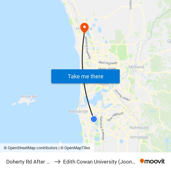 Doherty Rd After Quince Wy to Edith Cowan University (Joondalup Campus) map