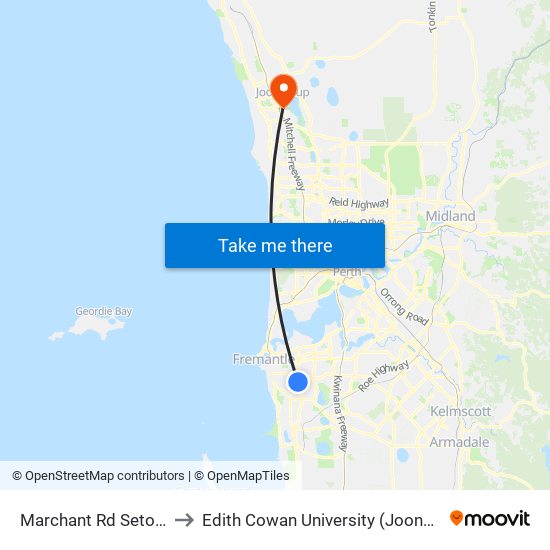 Marchant Rd Seton College to Edith Cowan University (Joondalup Campus) map