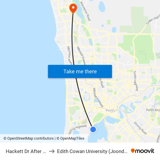 Hackett Dr After Parkway to Edith Cowan University (Joondalup Campus) map