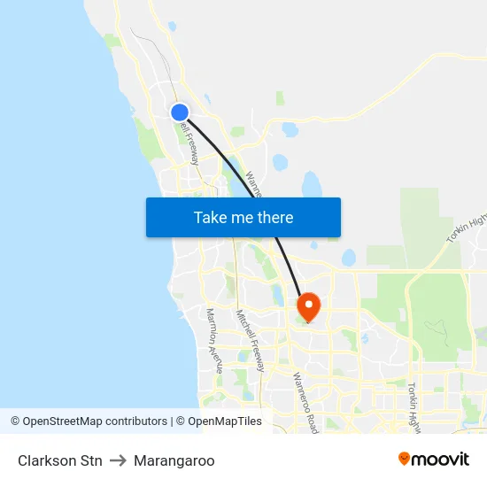 Clarkson Stn to Marangaroo map