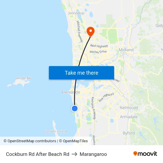 Cockburn Rd After Beach Rd to Marangaroo map