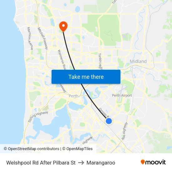 Welshpool Rd After Pilbara St to Marangaroo map
