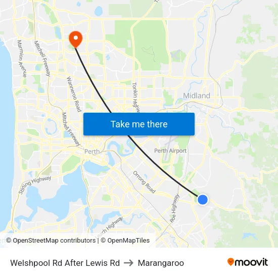 Welshpool Rd After Lewis Rd to Marangaroo map