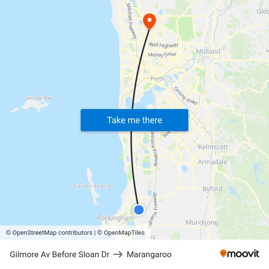 Gilmore Av Before Sloan Dr to Marangaroo map