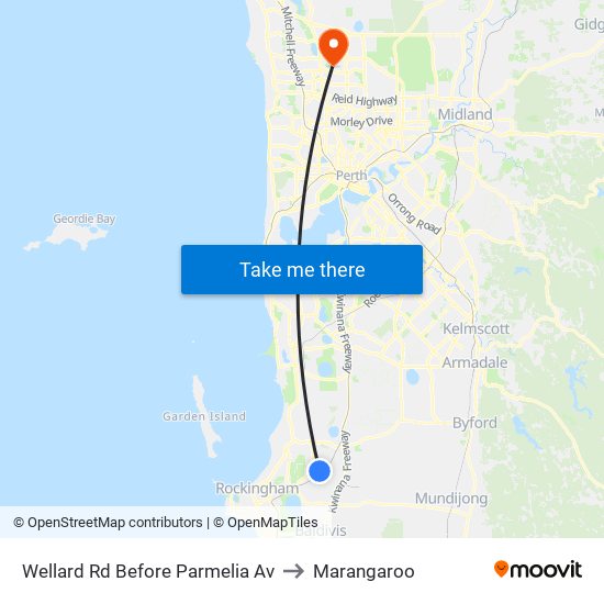 Wellard Rd Before Parmelia Av to Marangaroo map