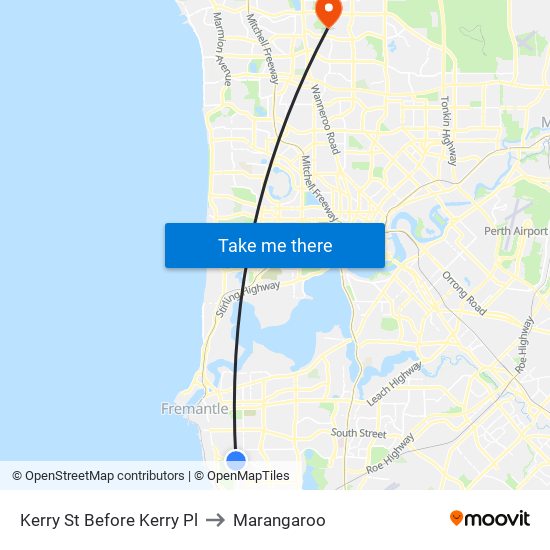 Kerry St Before Kerry Pl to Marangaroo map