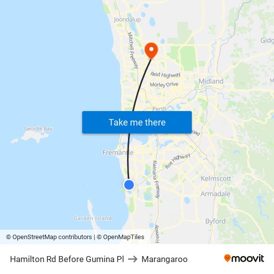Hamilton Rd Before Gumina Pl to Marangaroo map