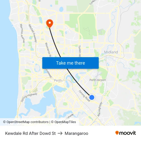 Kewdale Rd After Dowd St to Marangaroo map