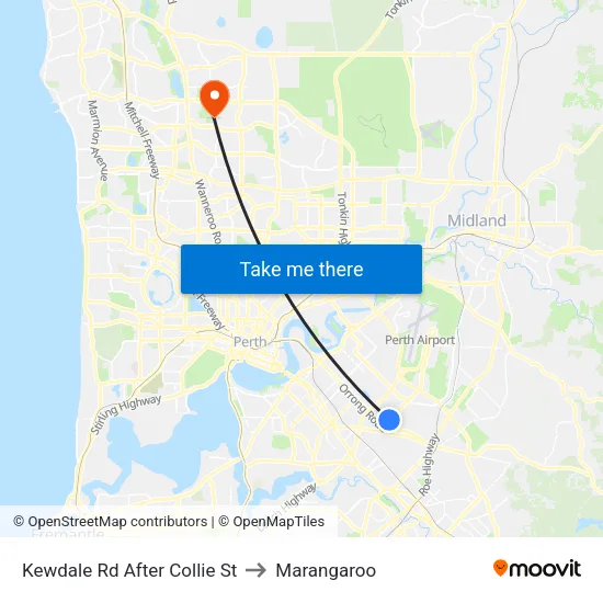 Kewdale Rd After Collie St to Marangaroo map