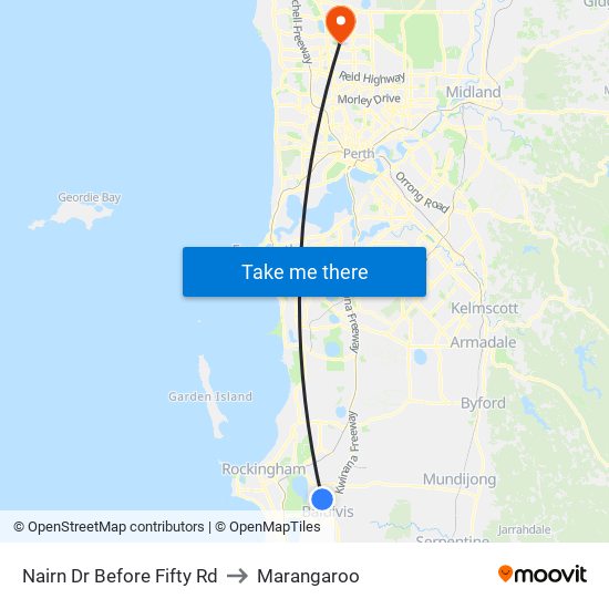Nairn Dr Before Fifty Rd to Marangaroo map
