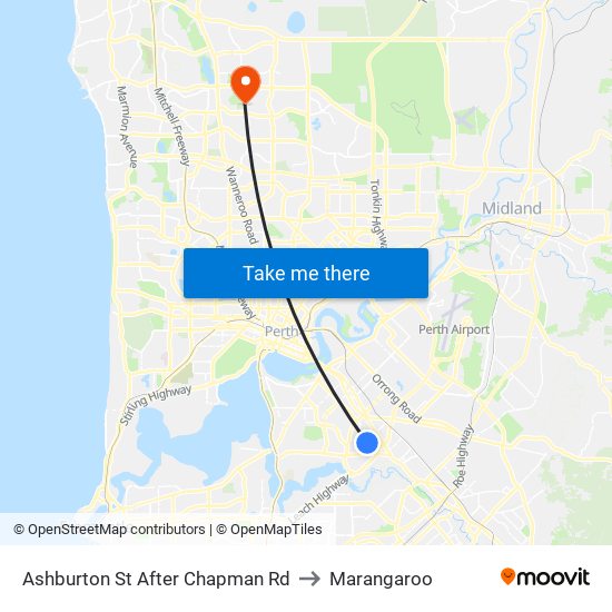 Ashburton St After Chapman Rd to Marangaroo map