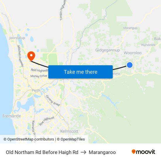 Old Northam Rd Before Haigh Rd to Marangaroo map