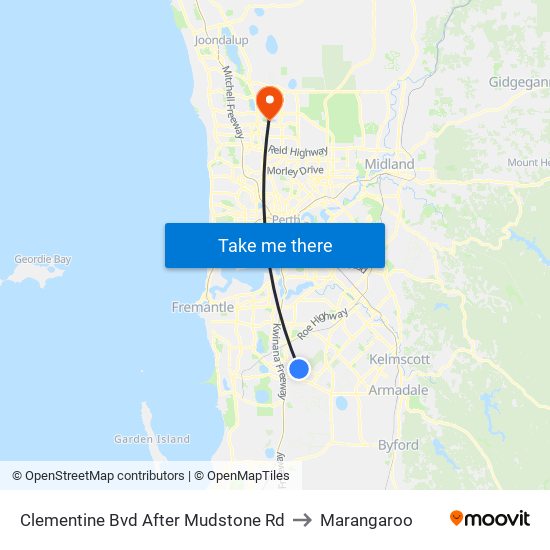 Clementine Bvd After Mudstone Rd to Marangaroo map