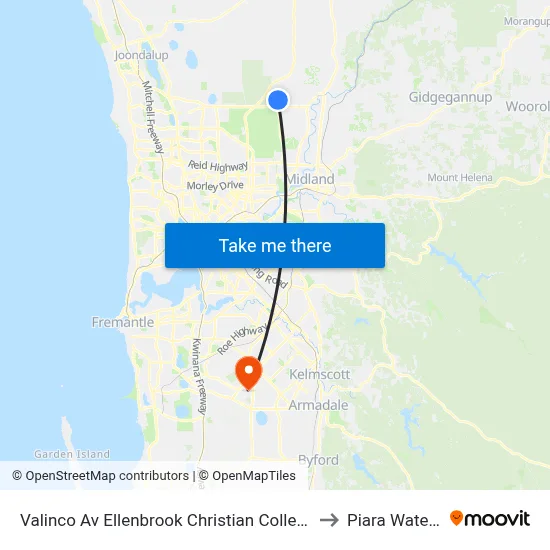Valinco Av Ellenbrook Christian College to Piara Waters map