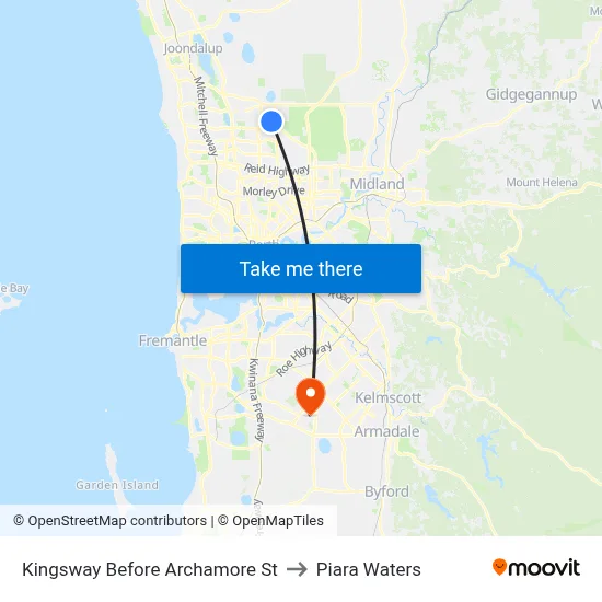 Kingsway   Before Archamore St to Piara Waters map