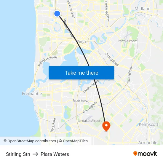Stirling Stn to Piara Waters map