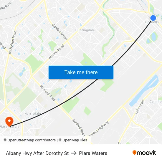 Albany Hwy After Dorothy St to Piara Waters map