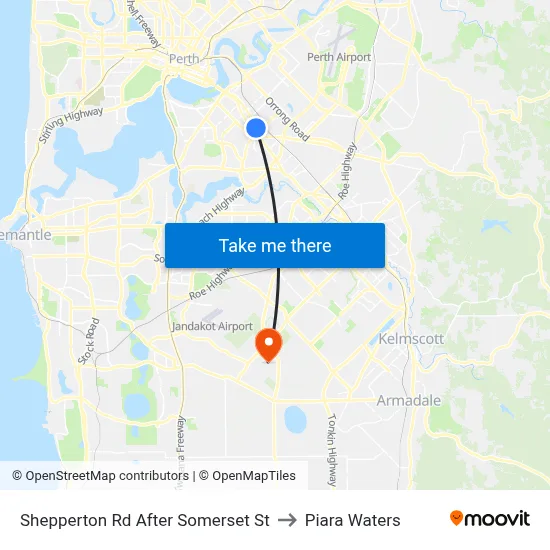Shepperton Rd After Somerset St to Piara Waters map