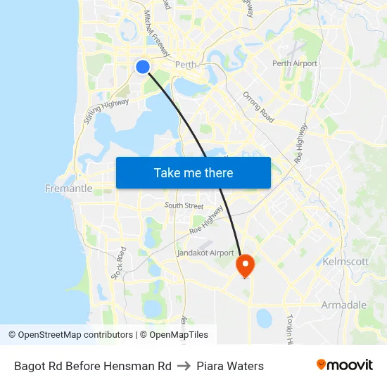 Bagot Rd Before Hensman Rd to Piara Waters map