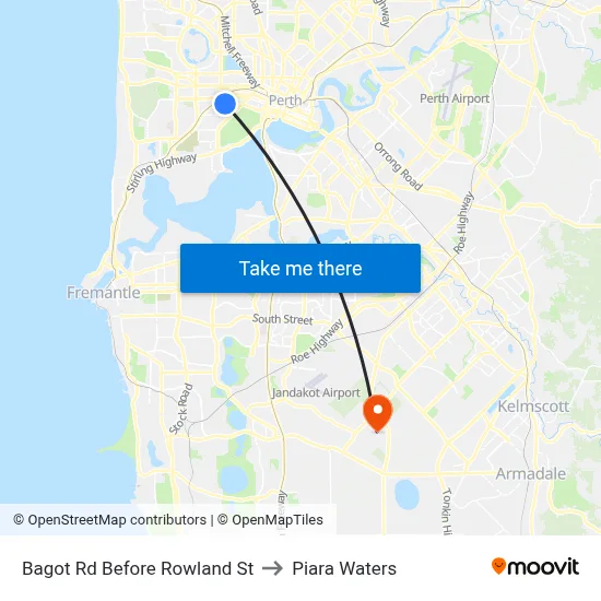 Bagot Rd Before Rowland St to Piara Waters map