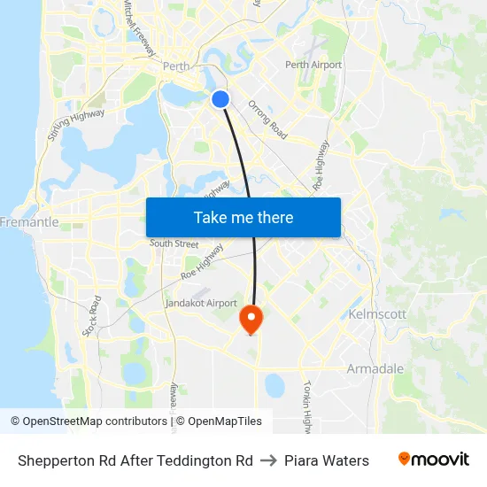 Shepperton Rd After Teddington Rd to Piara Waters map