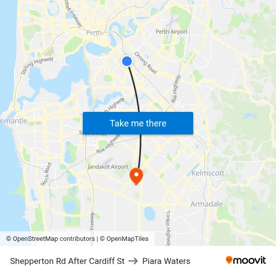 Shepperton Rd After Cardiff St to Piara Waters map