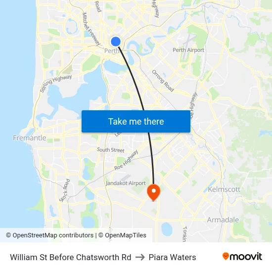 William St Before Chatsworth Rd to Piara Waters map