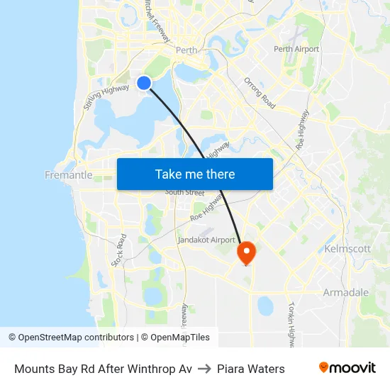 Mounts Bay Rd After Winthrop Av to Piara Waters map
