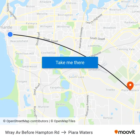Wray Av Before Hampton Rd to Piara Waters map